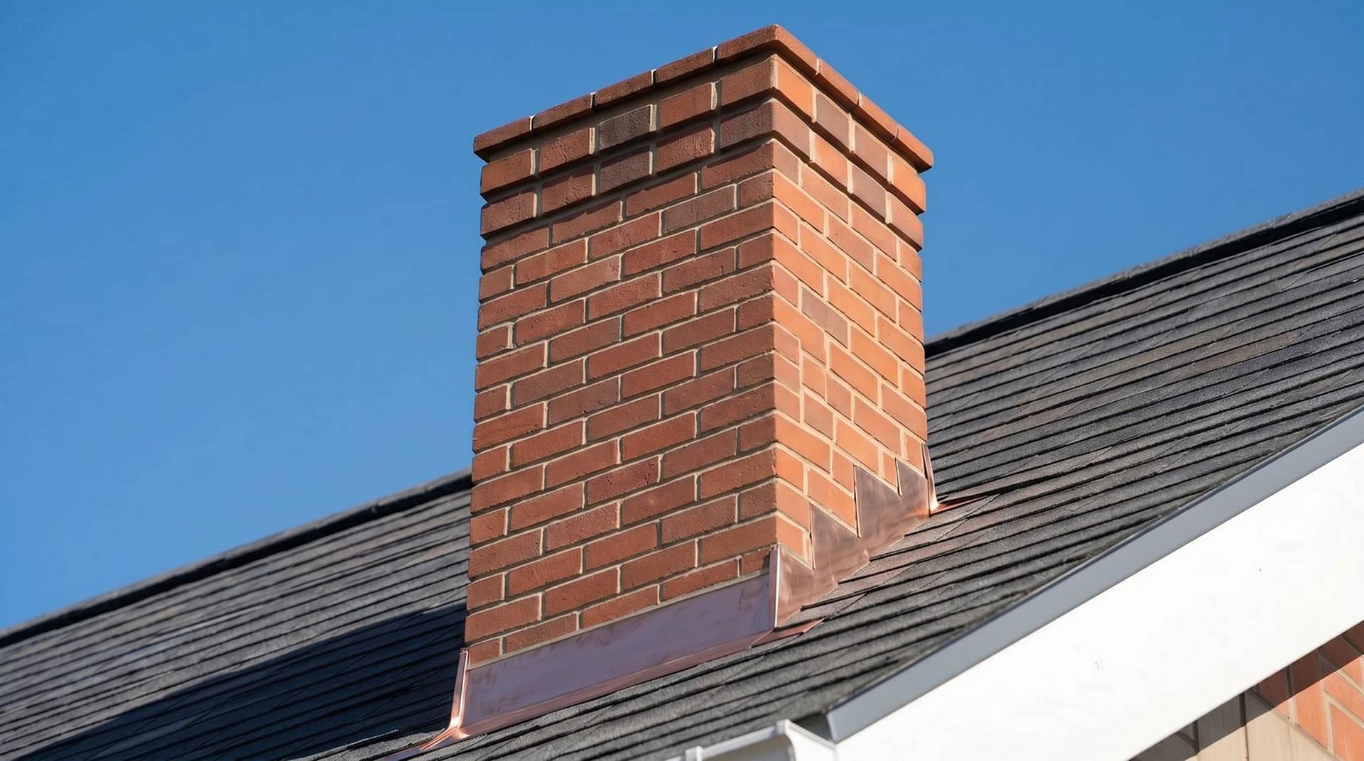 Close up of chimney on roof